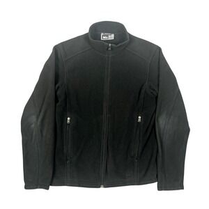 Vtg REI Jacket‎ Mens S Black Sherpa Polartec Fleece Full Zip Jacket Outdoor 90s